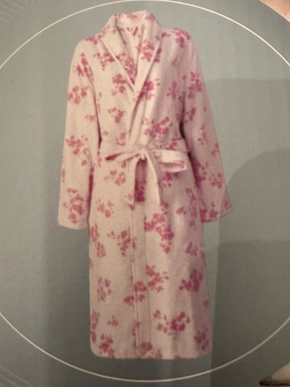 Wayland Square Ultra Soft Pink Floral Flannel Robe Pink White O/S NWT